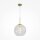 LED Hängelampe Glas Schirm Metall Gold Ø35 cm 3000 K