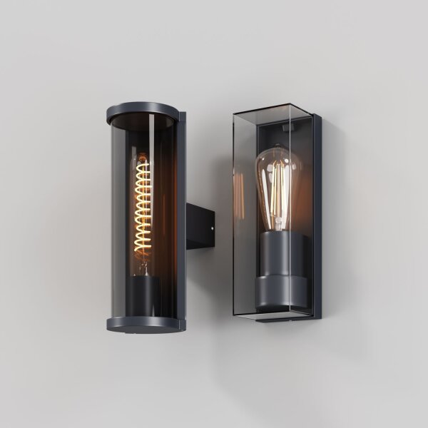 Outdoor Wandlampe Aluminium Graphit IP54 E27 B:10 cm