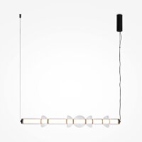 Lange LED Hängelampe Glas Metall Schwarz 98 cm 3000 K