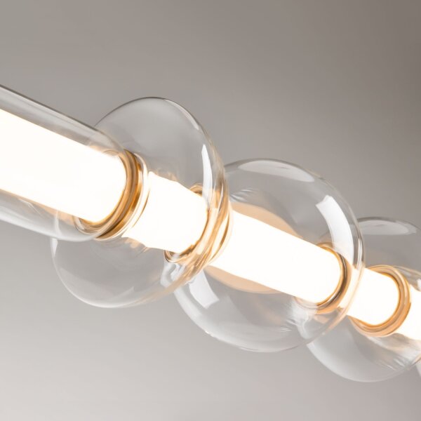 LED Hängelampe Glas Metall in Messing 98 cm 39 W 3000 K