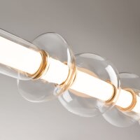 LED Hängelampe Glas Metall in Messing 98 cm 39 W 3000 K