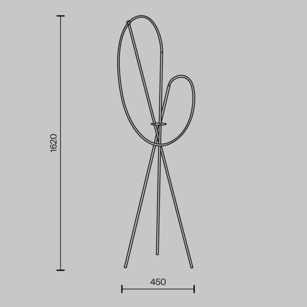 LED Stehlampe Tripod dimmbar Messing 162 cm 36 W 3000 K