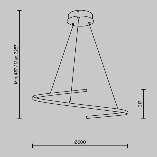 LED Hängelampe in Messing dimmbar L:60 cm 2600-3500 K