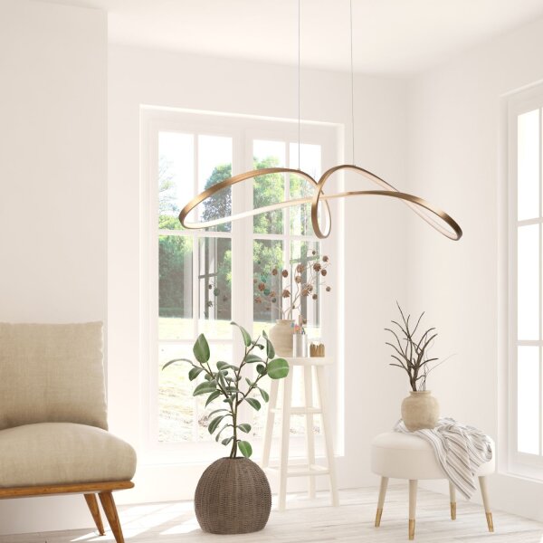 LED Pendelleuchte dimmbar Gold Modern L:92 cm 4000 K