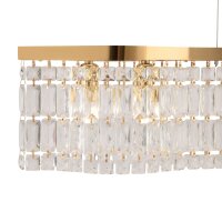 Hängelampe Glas Metall Gold 93 cm lang E14 6-flammig