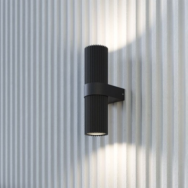 Wandleuchte Up Down Aluminium Schwarz Ø8 cm GU10 Modern