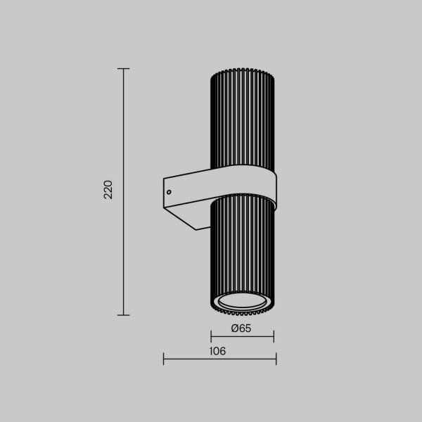Wandleuchte Up Down Aluminium Schwarz Ø8 cm GU10 Modern