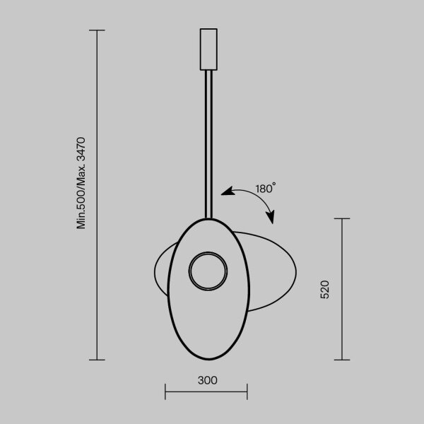 LED Hängelampe Blau verstellbar L:52 cm 3000 K 350 lm
