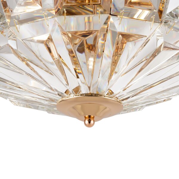 Deckenleuchte Glas Metall Gold Ø39,6 cm E14 4-flammig