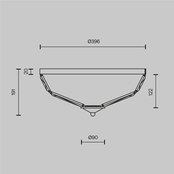 Deckenleuchte Glas Metall Gold Ø39,6 cm E14 4-flammig