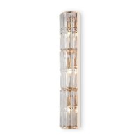 Wandleuchte Glas Gold H:75,2 cm E14 3-flammig Kristall