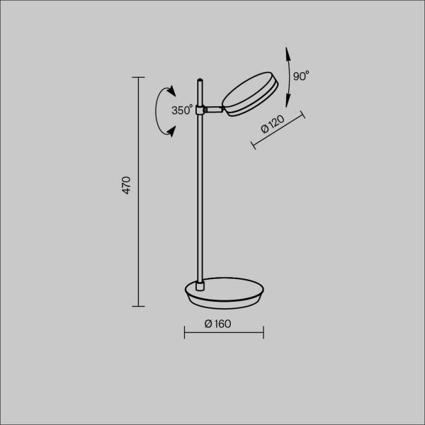 LED Tischlampe Büro flexibel Schwarz 47 cm 3000 K 8 W