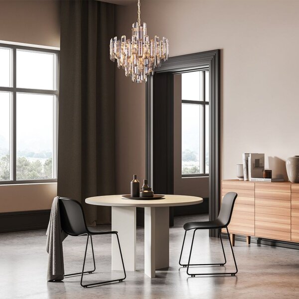 Pendelleuchte Glas Metall Gold Ø48,8 cm E14 Kristall