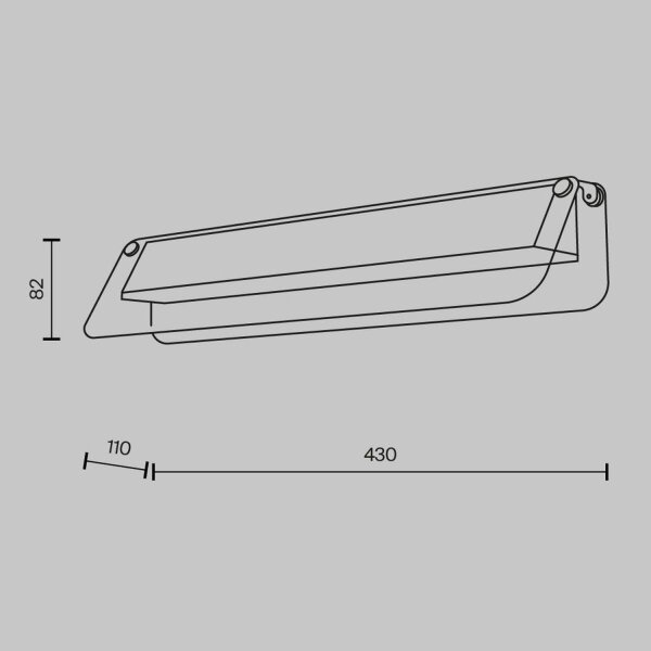 LED Wandleuchte Glas Bernstein Messing B:43 cm 3000 K
