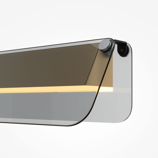 LED Wandleuchte Glas Grau Messing B:43 cm 10 W 3000 K
