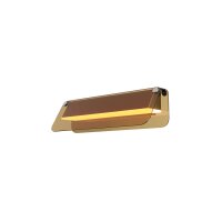 LED Wandleuchte Glas Bernstein Messing B:30 cm 3000 K