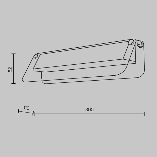 LED Wandleuchte Glasschirm Grau Messing B:30 cm 3000 K
