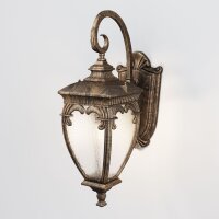 Wandlampe Glas Aluminium in Gold IP44 E27 B:15 cm