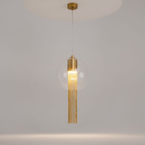 Hängelampe Glas Metall in Bronze L:25 cm GU10 Modern