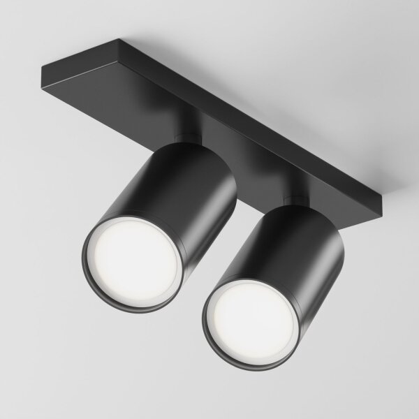 Deckenstrahler Schwarz 34,4 cm GU10 2-flammig flexibel
