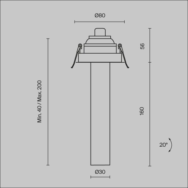 LED Einbauleuchte flexibel Weiß Ø3 cm 3000 K 460 lm