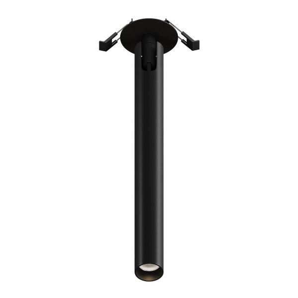 Runde LED Einbauspot Aluminium Schwarz H:32 cm 3000 K