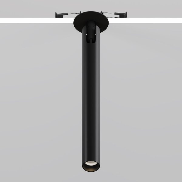 Runde LED Einbauspot Aluminium Schwarz H:32 cm 3000 K