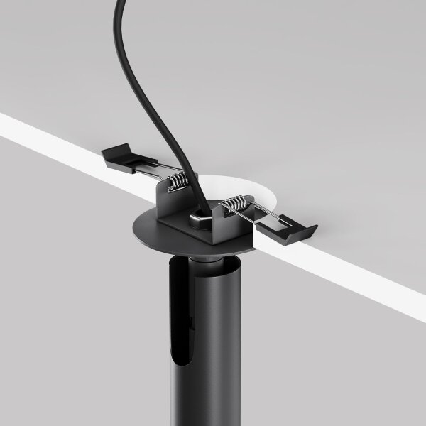 Runde LED Einbauspot Aluminium Schwarz H:32 cm 3000 K