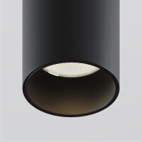 Runde LED Einbauspot Aluminium Schwarz H:32 cm 3000 K