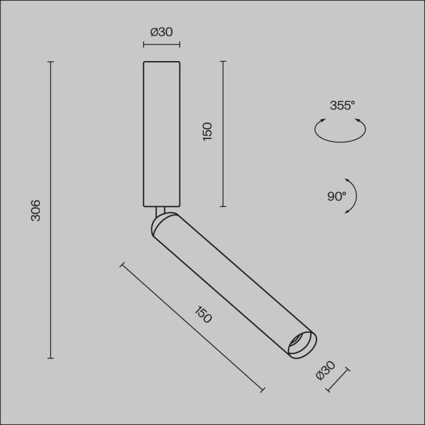 LED Deckenspot schwenkbar Schwarz B:3 cm 440 lm 3000 K