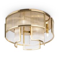 Runde Deckenlampe Glas Metall Gold E14 Ø55,4 cm...