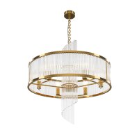 Kronleuchter Glas Metall Gold E14 Ø58 cm rund...