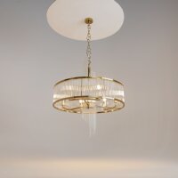 Kronleuchter Glas Metall Gold E14 Ø58 cm rund...