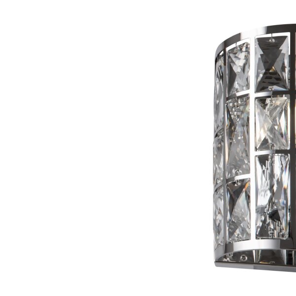 Wandlampe Kristall Glas Chrom Esszimmer E27 B:14,6 cm