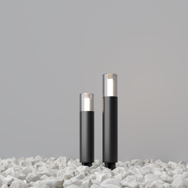 Wegeleuchte Erdspieß Aluminium Glas IP54 G9 blendarm