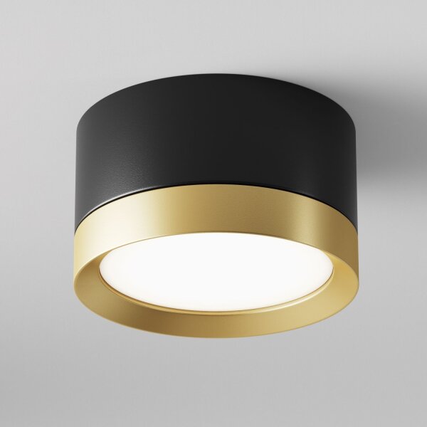 Runde Deckenlampe Aluminium Ø8,5 cm GX53 Schwarz Gold