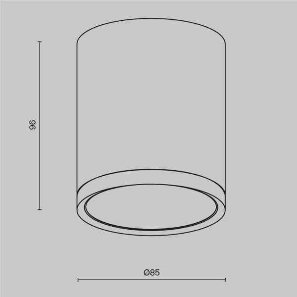 Runde Deckenleuchte Aluminium H:9,6 cm GX53 in Schwarz