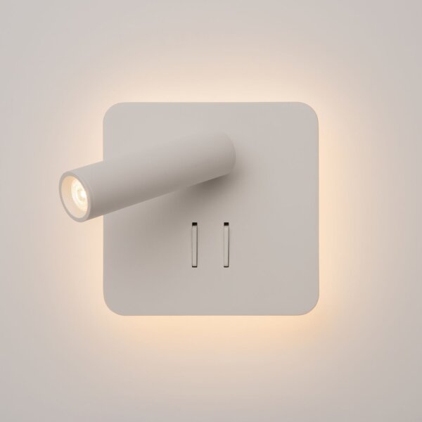 LED Wandleuchte Aluminium Schalter Weiß B:13 cm 3000 K