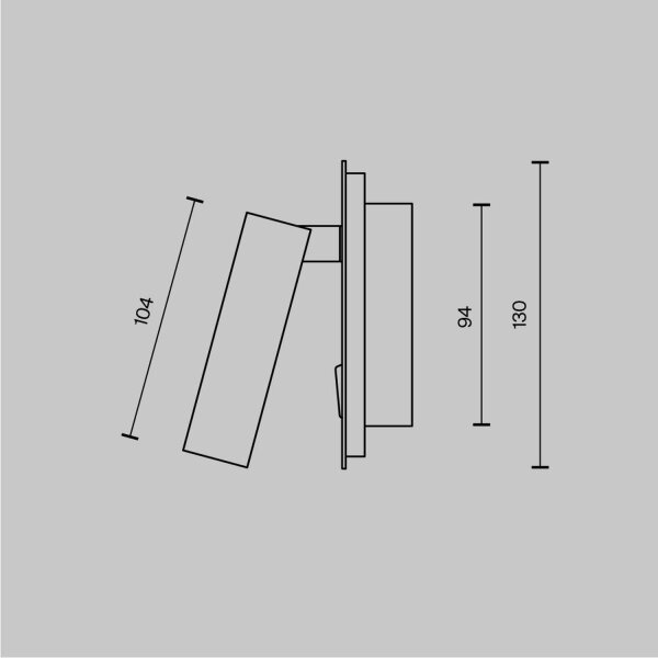 LED Wandleuchte Aluminium Schalter Weiß B:13 cm 3000 K