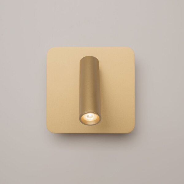 LED Wandleuchte Aluminium Schalter Gold H:13 cm 3000 K