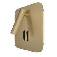 LED Wandleuchte Aluminium Schalter Gold H:13 cm 3000 K