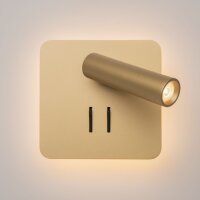 LED Wandleuchte Aluminium Schalter Gold H:13 cm 3000 K