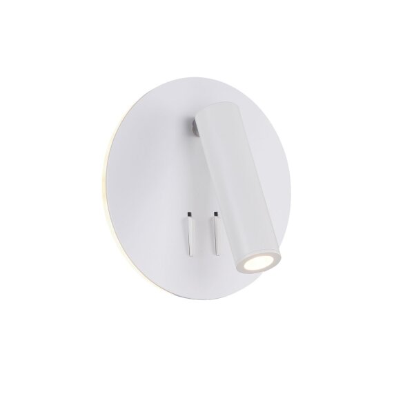 LED Wandleuchte Aluminium Schalter Weiß Ø14 cm 3000 K