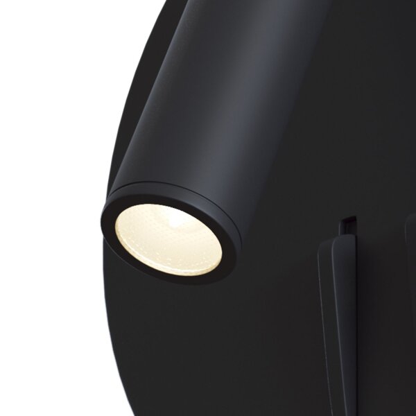 LED Wandleuchte Aluminium Schalter Schwarz Ø14 cm 9 W
