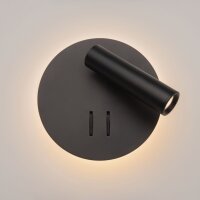 LED Wandleuchte Aluminium Schalter Schwarz Ø14 cm 9 W