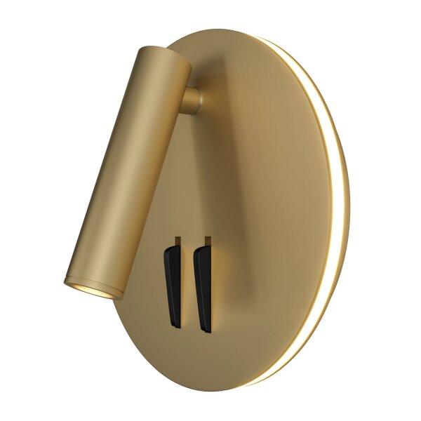 LED Wandleuchte Aluminium Schalter in Gold Ø14 cm 9 W
