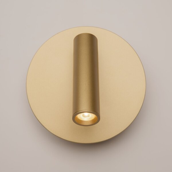 LED Wandleuchte Aluminium Schalter in Gold Ø14 cm 9 W