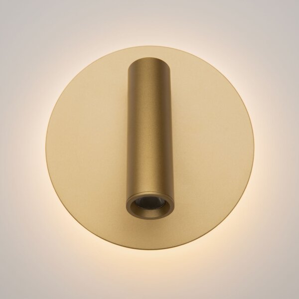 LED Wandleuchte Aluminium Schalter in Gold Ø14 cm 9 W