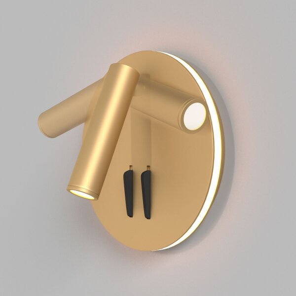 LED Wandleuchte Aluminium Schalter in Gold Ø14 cm 9 W