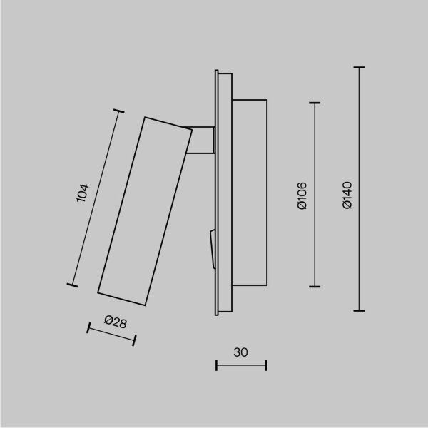 LED Wandleuchte Aluminium Schalter in Gold Ø14 cm 9 W